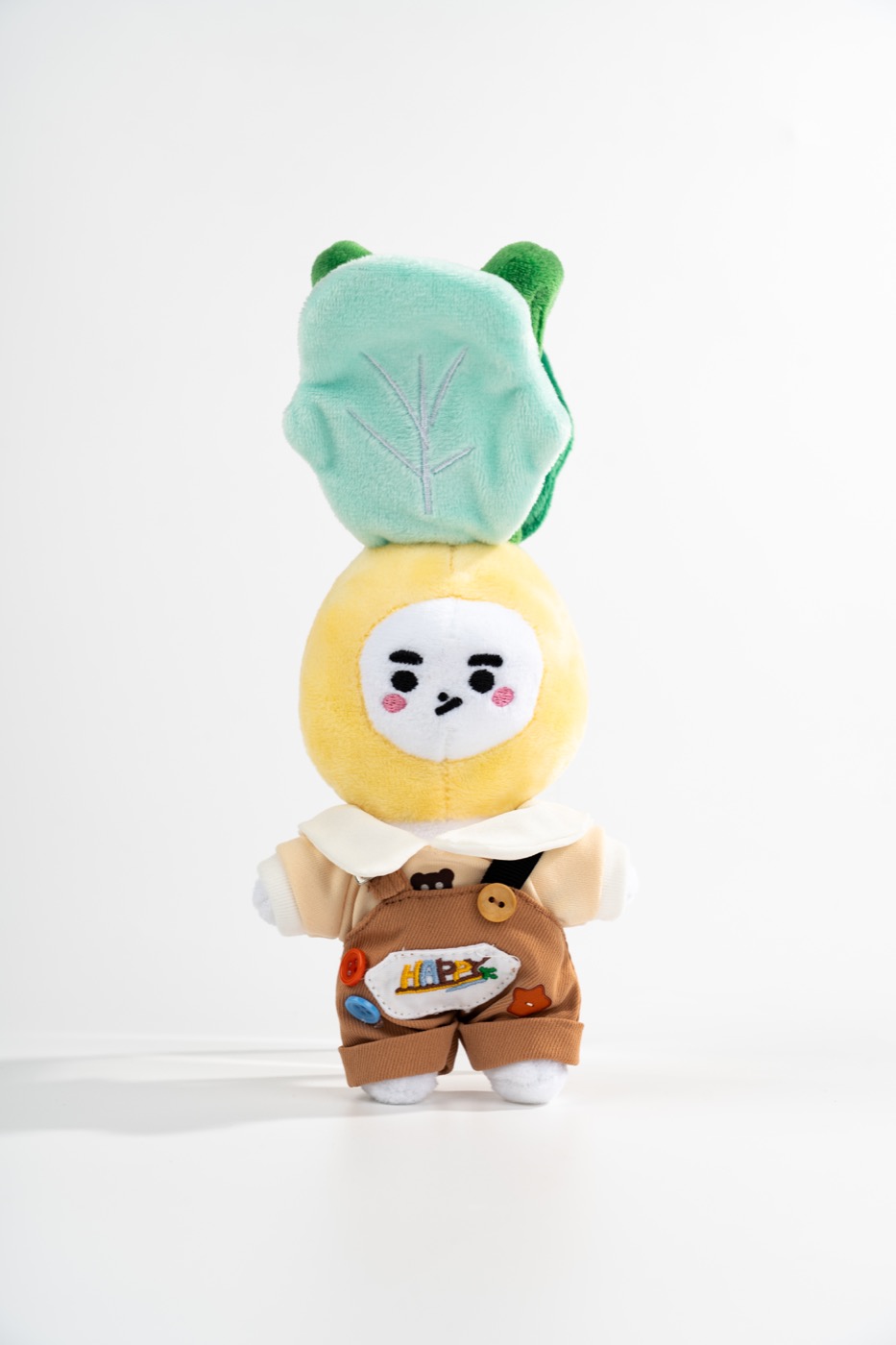 Custom plush product detail with soft fabric and finished accessories